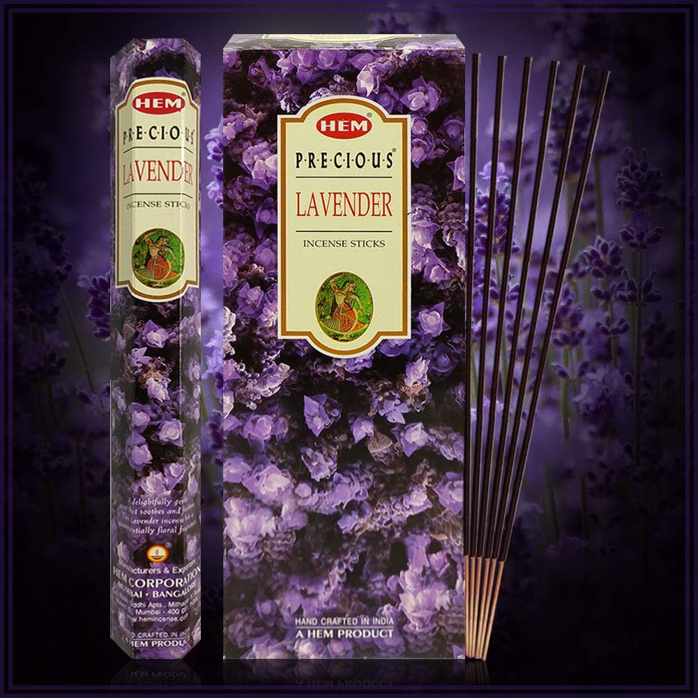 TRUMIRI Incense Stick Holder Bundle with Hem Precious Lavender 20g Incense Sticks - Pack of 6 (Approx 120 Sticks)