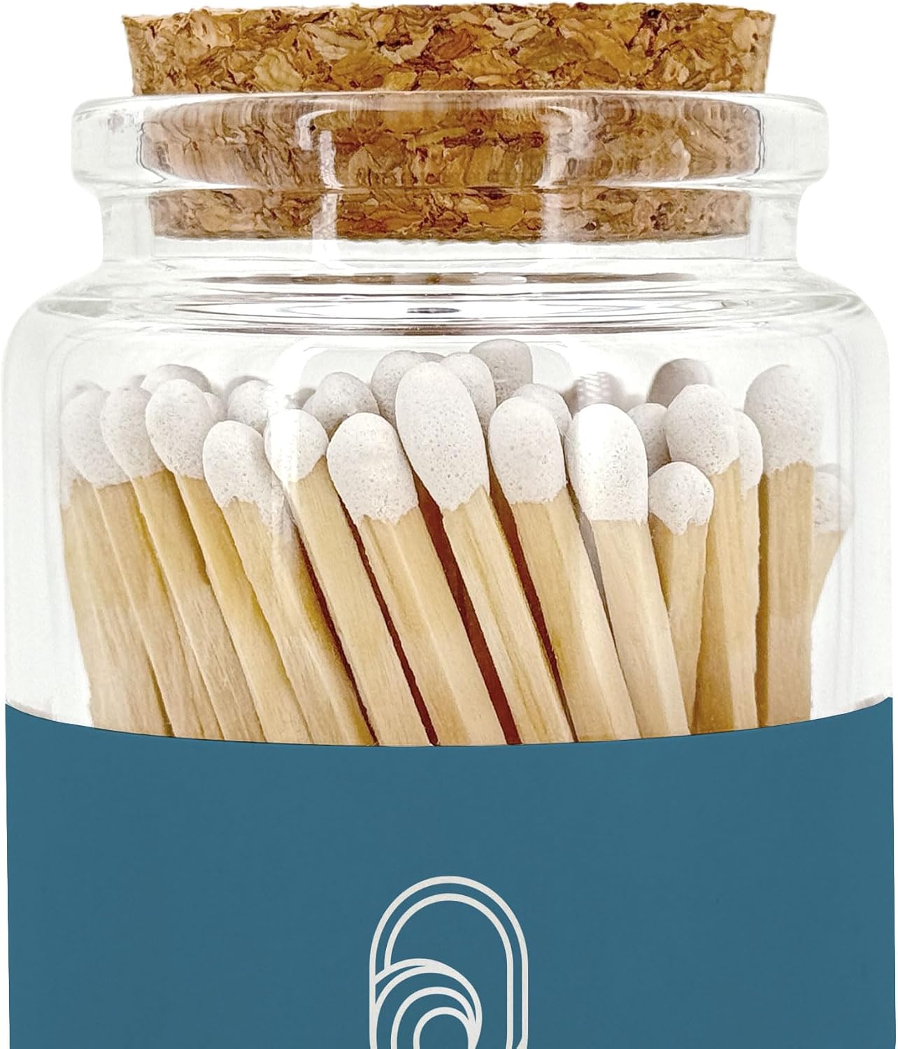 Promotional Wooden Matches in a Jar with Striker, Promotional Product/Bulk with Your Logo/Customized, Long Matches for Candles in Apothecary Glass Jar, Approx. 80 Safety Matches