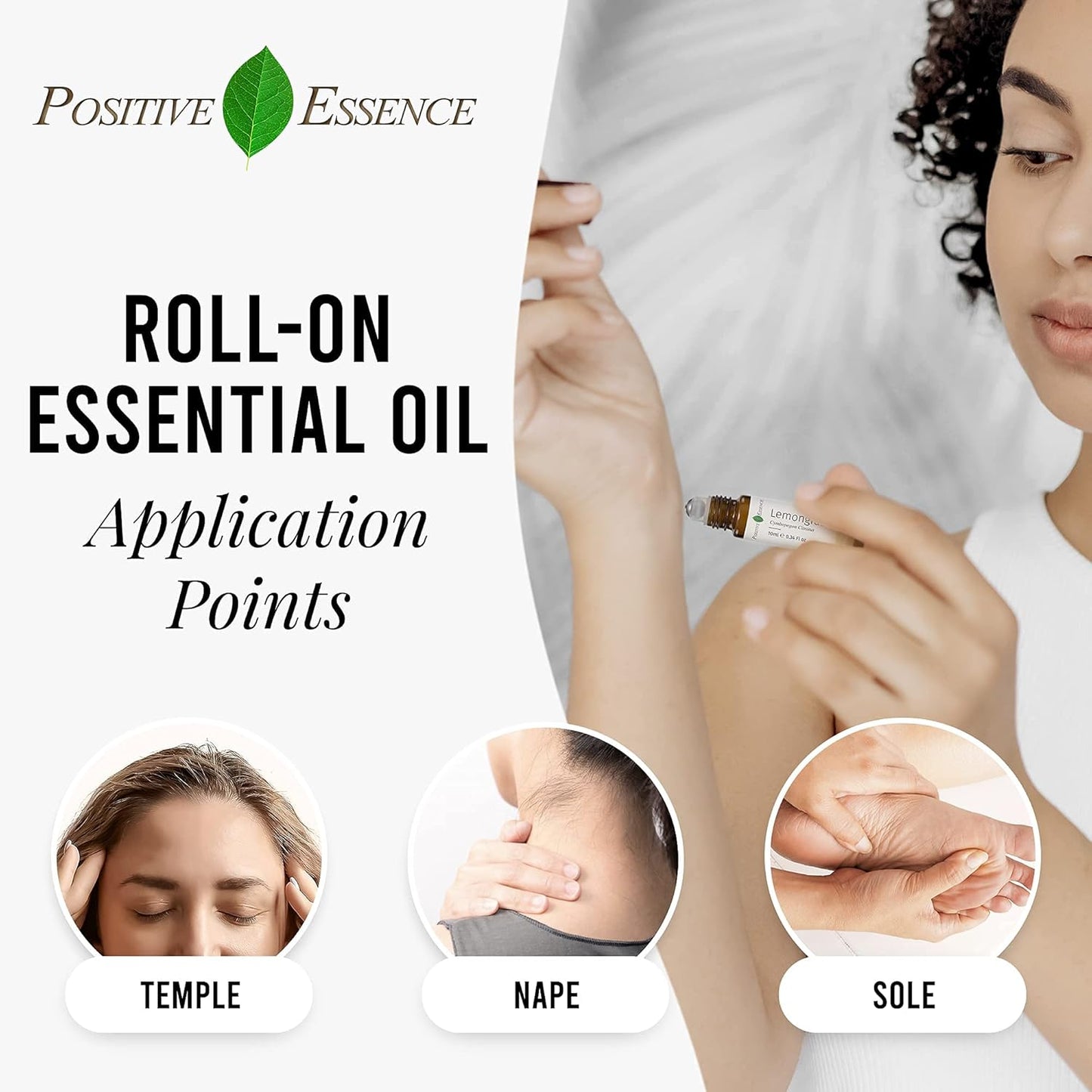 Organic Lemongrass Essential Oil Roll On, Pure Lemongrass Essential Oil Pre-Diluted with Jojoba Oil for Skin Application, Leak-Proof Metal Rollerball, Travel Safe Roll-on (15 mL)