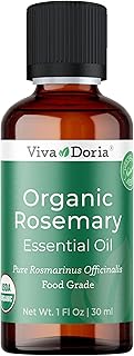Viva Doria Rosemary Essential Oil, USDA Certified, Organic Rosemary Oil, 100% Pure, Natural Essential Oil, Undiluted, for Aromatherapy | Food Grade, 30 mL (1 Fluid Ounce)