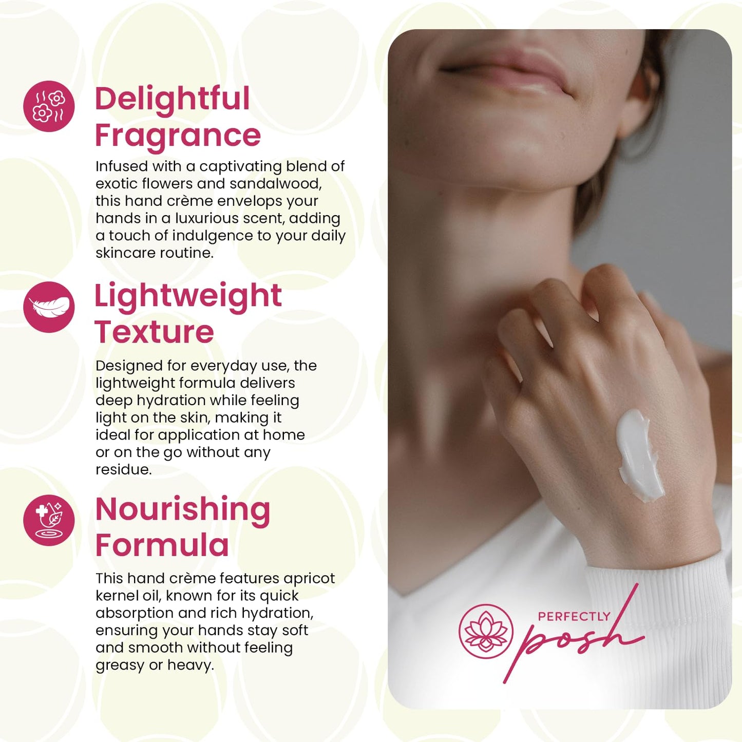Perfectly Posh - Snarky Big Fat Yummy Hand Crème - Non-Greasy Moisturizing Hand Cream with Apricot Oil, Coconut Oil and Glycerin - 89ml