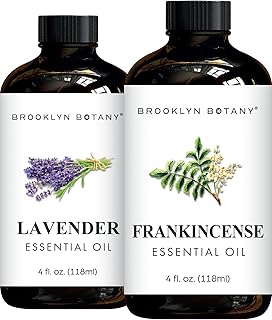 Brooklyn Botany Lavender & Frankincense Essential Oils – 4 Fl Oz (Pack of 2) – 100% Pure & Natural – Premium Grade Aromatherapy Oils – Sleep & Skin Blend