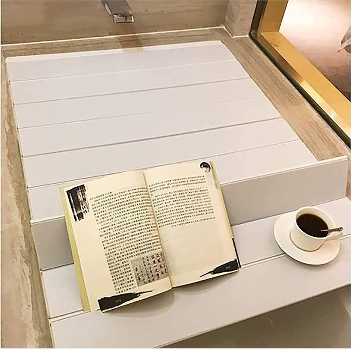 Bathtub Caddy Tray Spa Bathtub Caddy Organizer Bottom Bathroom Organizer 1.2cm Thick Folding Dust Board Bathtub Insulation Cover White (80x135cm)