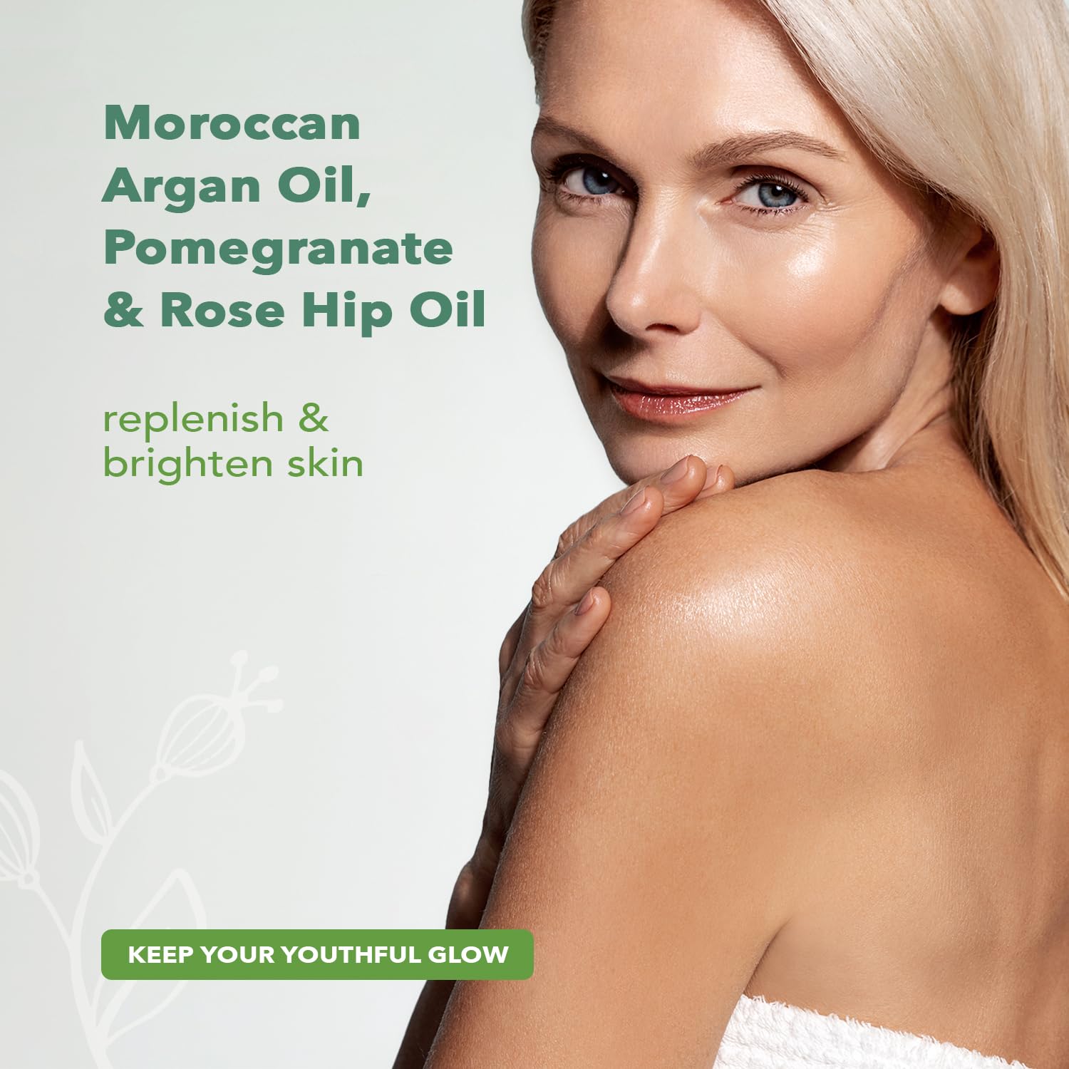 Nourish Organic Replenishing Beauty Oil, For Body, Face and Hair with Pomegranate and Moroccan Argan, 3.4 Ounce