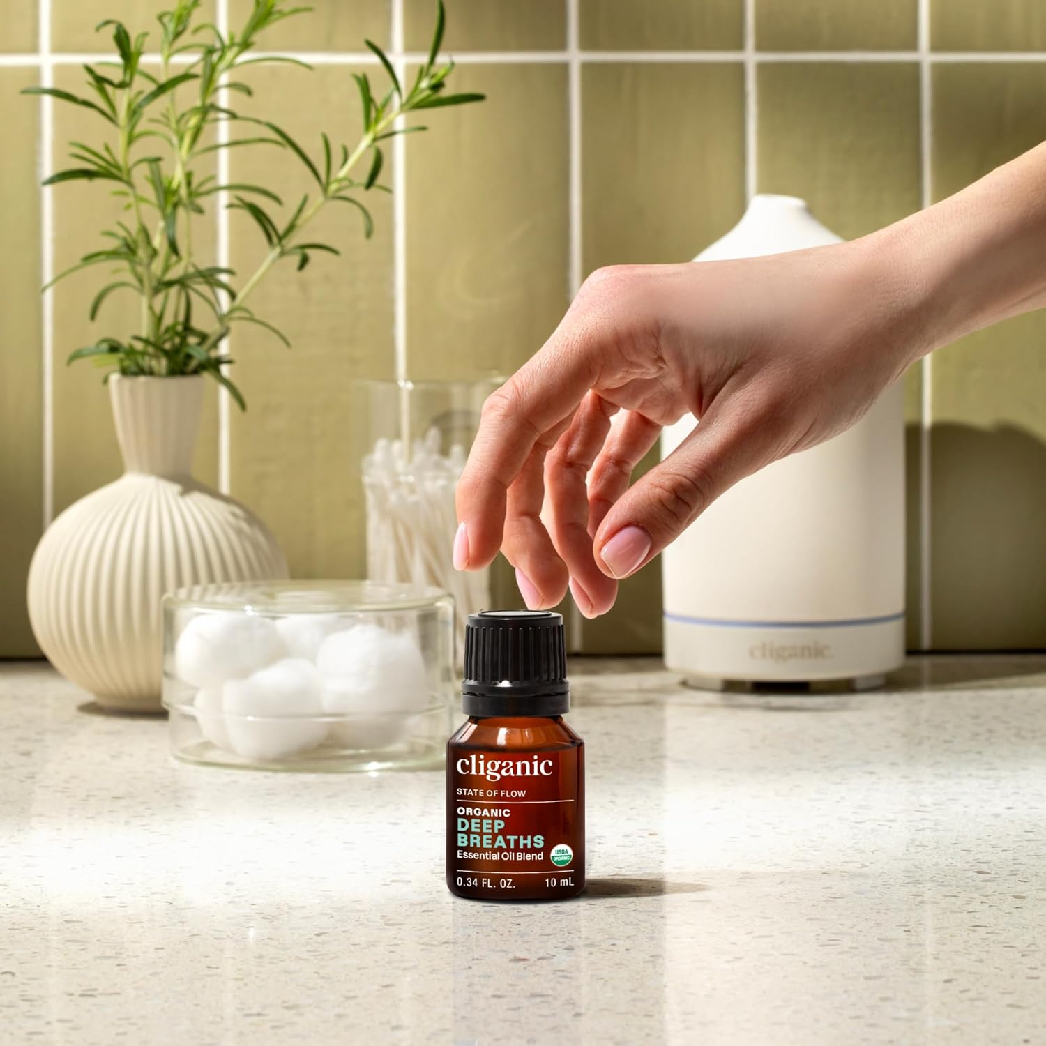 Cliganic Organic Essential Oils Blend - Deep Breaths - State of Flow (Packaging May Vary)