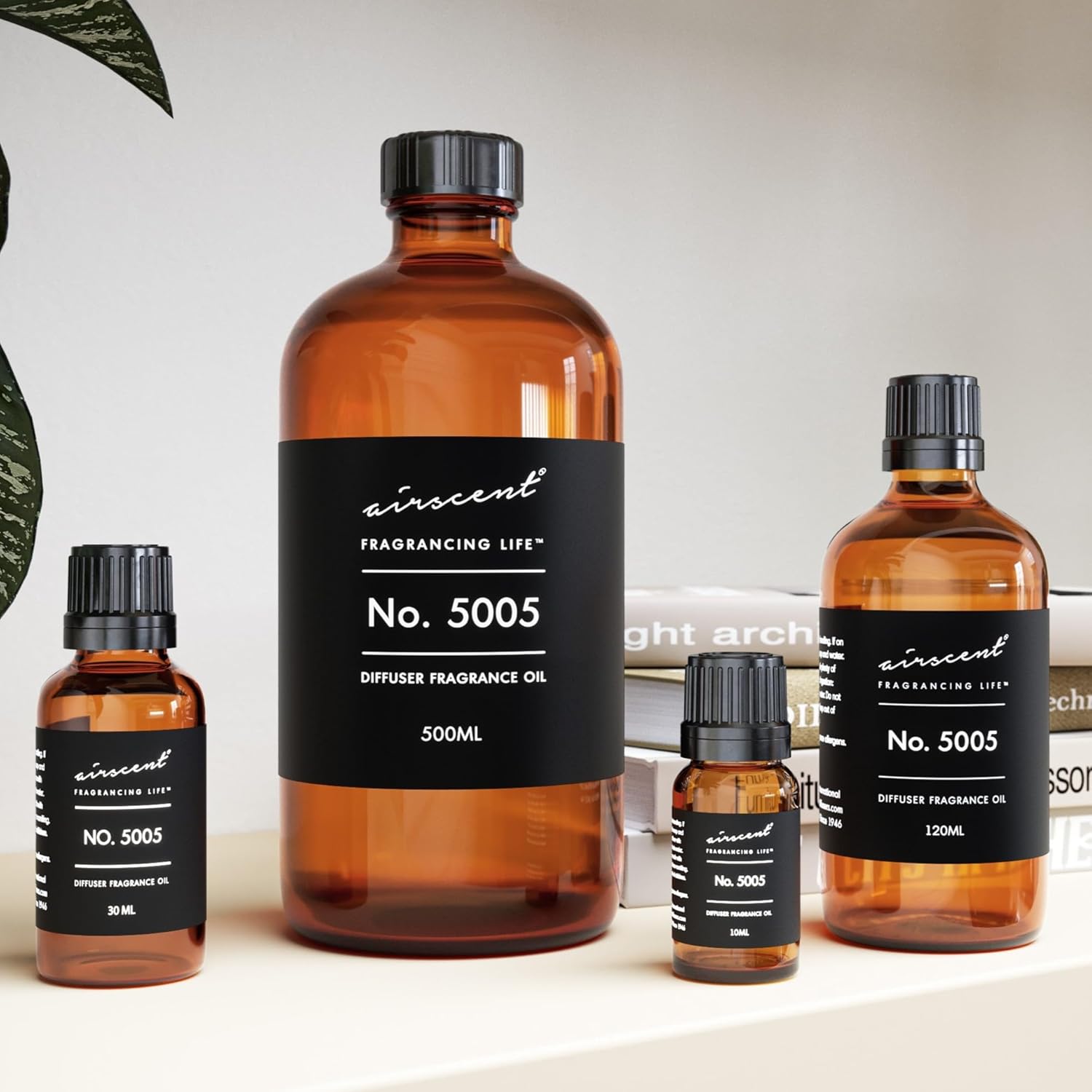 AirScent Diffuser Oil Inspired by TF's Oud Wood - No. 5005 Perfume Dupe - Fragrance Oil Blend for Ultrasonic and Waterless Diffusers and Crafting - 120 ml, 4 fl oz Glass Bottle with Dropper