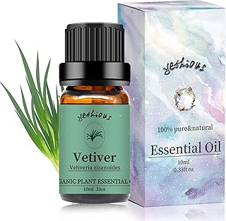 yethious Vetiver Essential Oils for Diffuser & Aromatherapy Pure Vetiver Oil for Skin, Hair Gift Oils - 10ML