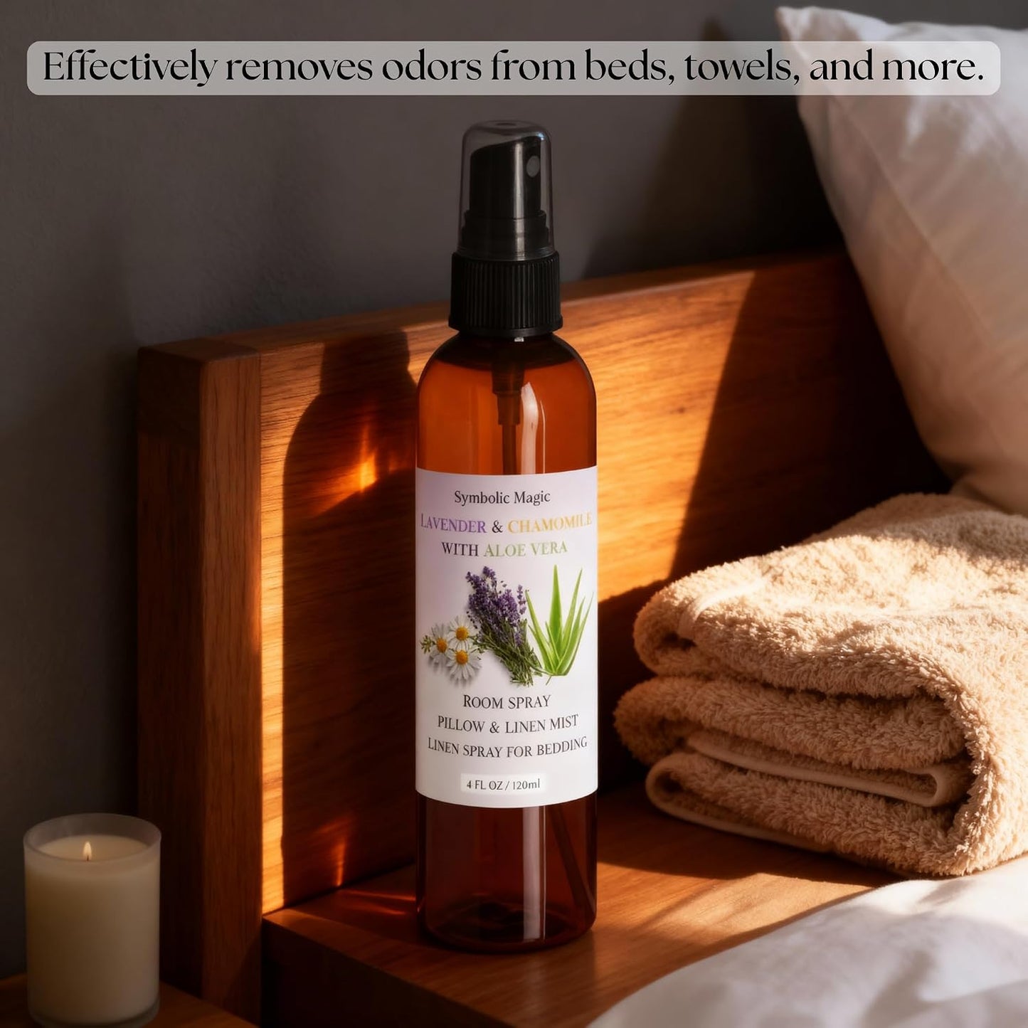 Symbolic Magic Lavender Essential Oil Room Spray - Linen Spray for Bedding, Sleep, Pillow, Bed, Aromatherapy Oils for Sleep and Pillows, Calming Mist with Chamomile and Aloe Vera