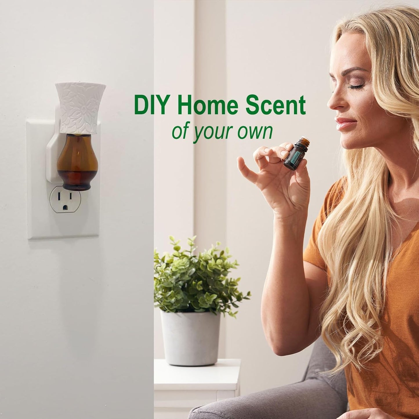 Blank Plug in Air Freshener Polarized Wall Plug Oil Diffuser for DIY Characteristic Home Scent from Natural Essential Oil, EO+Water, Fragrance Refill (White 4 Sets)