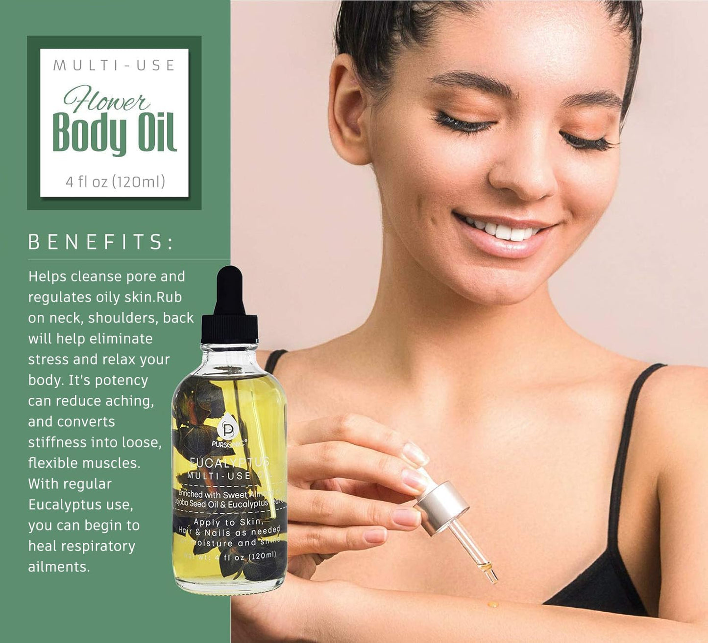 Pursonic Multi-Use Flower Body Oils (EUCALYPTUS)