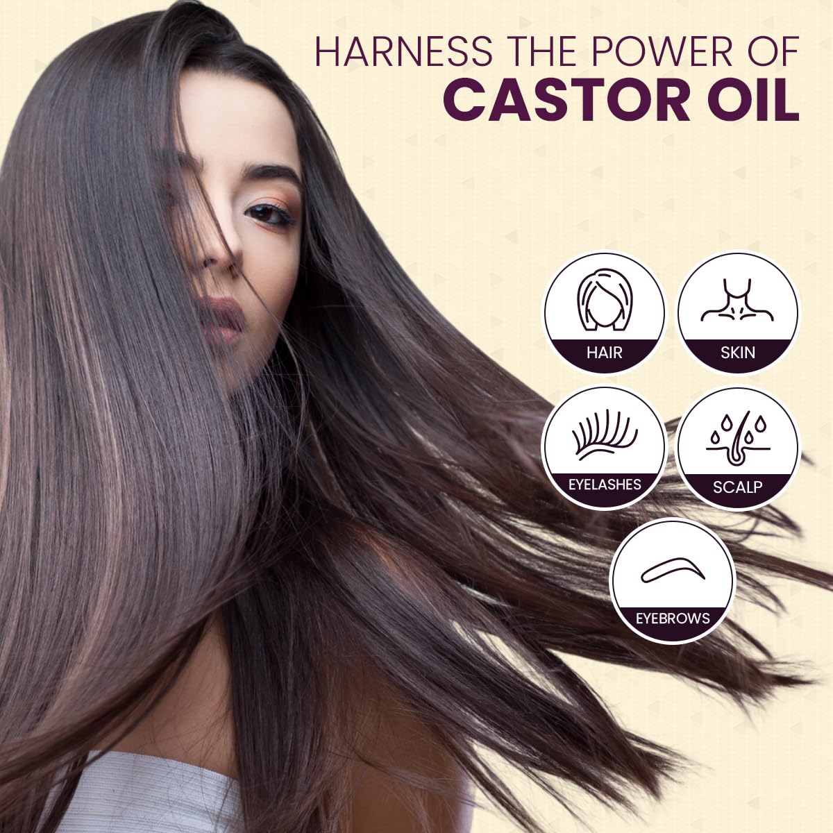 Viva Doria Organic Castor Oil, 4 Fl Oz | Virgin, Cold Pressed, Hexane-Free, Vegan | Nourishing Hair & Skin Care | Eyelash & Brow Serum | Glass Bottle with Dropper Top
