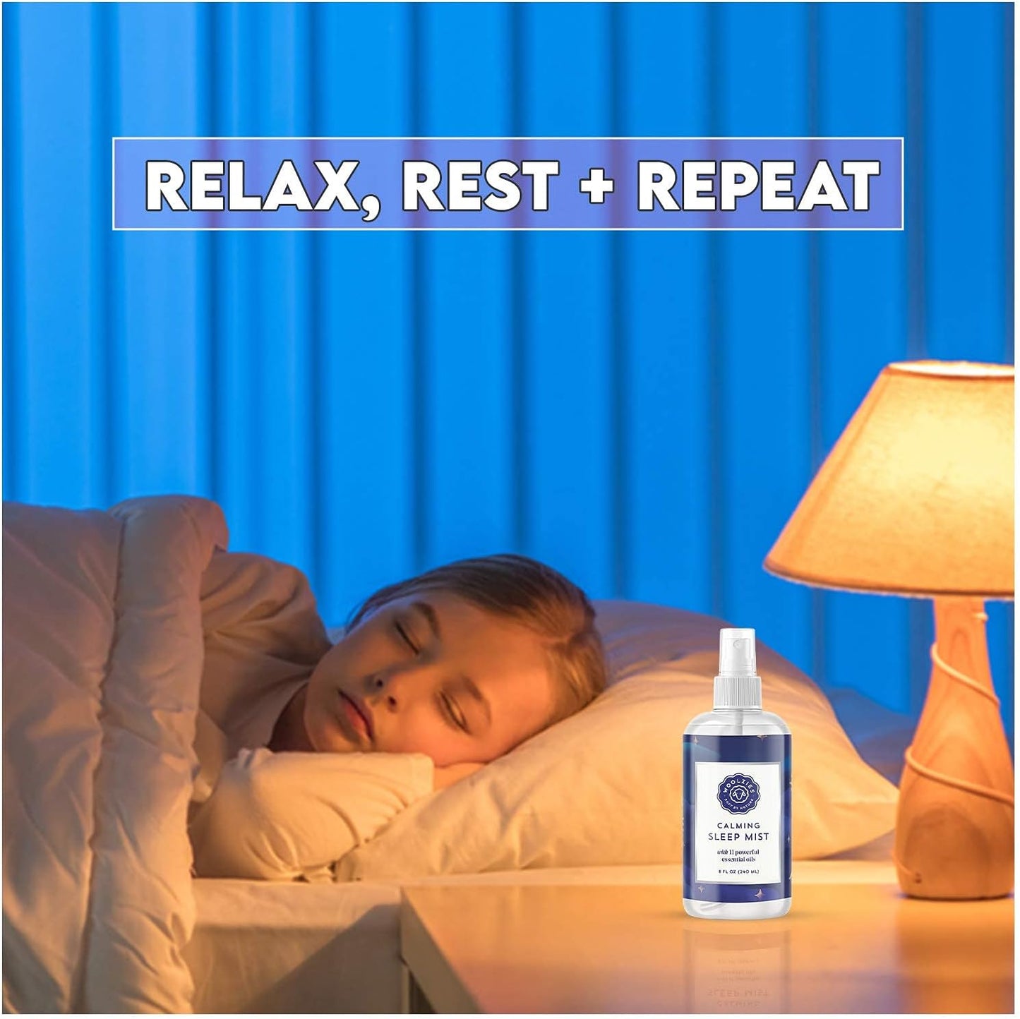 Woolzies Calming Sleep Mist | 100% Natural Hypoallergenic Essential Oil Pillow Spray | Relaxing & Comforting | 8 FL OZ