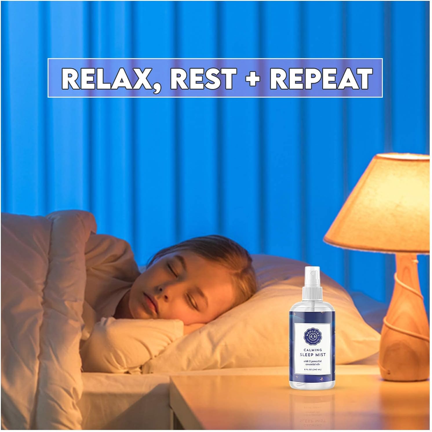 Woolzies Calming Sleep Mist | 100% Natural Hypoallergenic Essential Oil Pillow Spray | Relaxing & Comforting | 8 FL OZ
