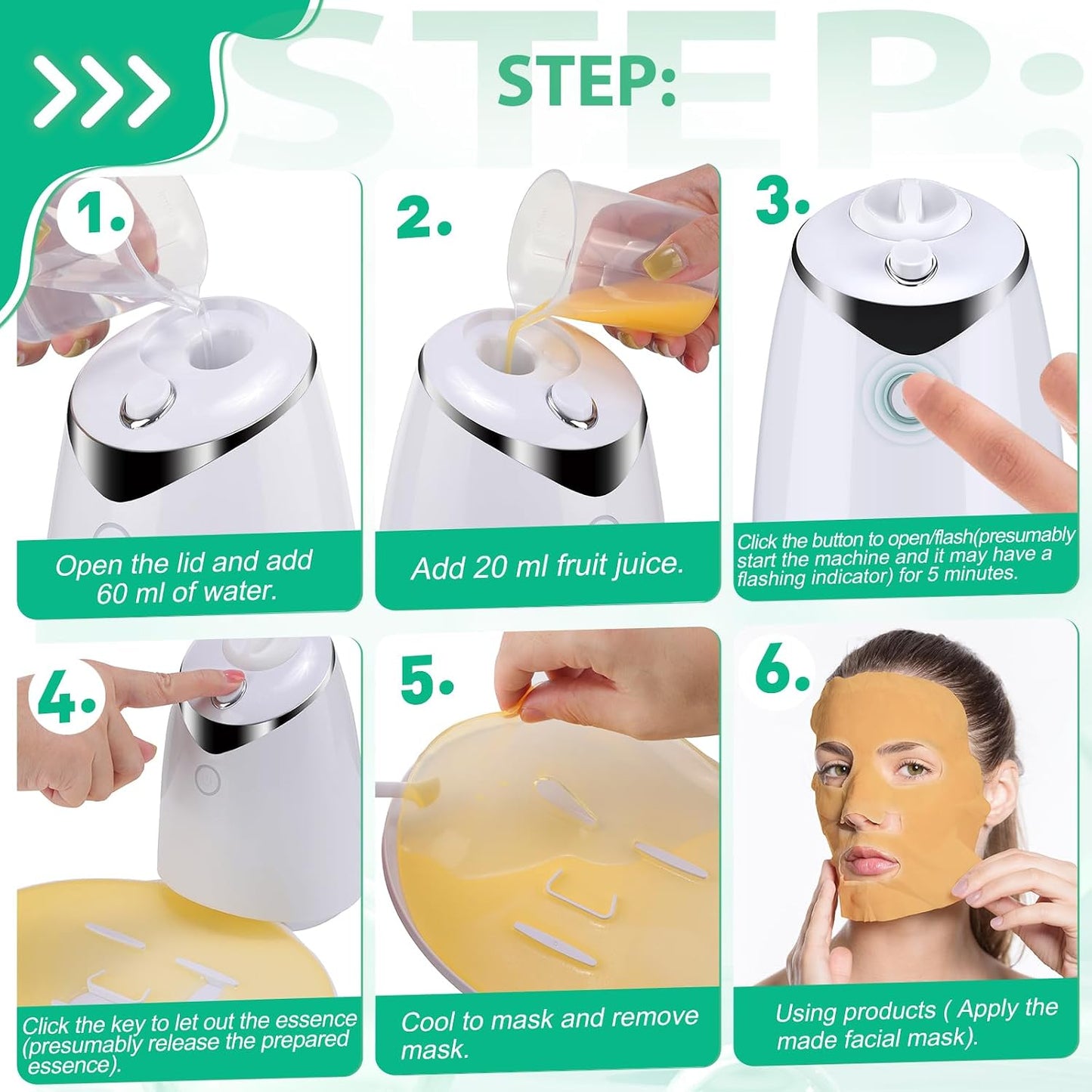 Face Mask Maker - Automatic Face Mask Maker Machine with Collagen,DIY Fruit Vegetable Face Mask Maker,Home Making Beauty Facial SPA,Gifts for Women Girls