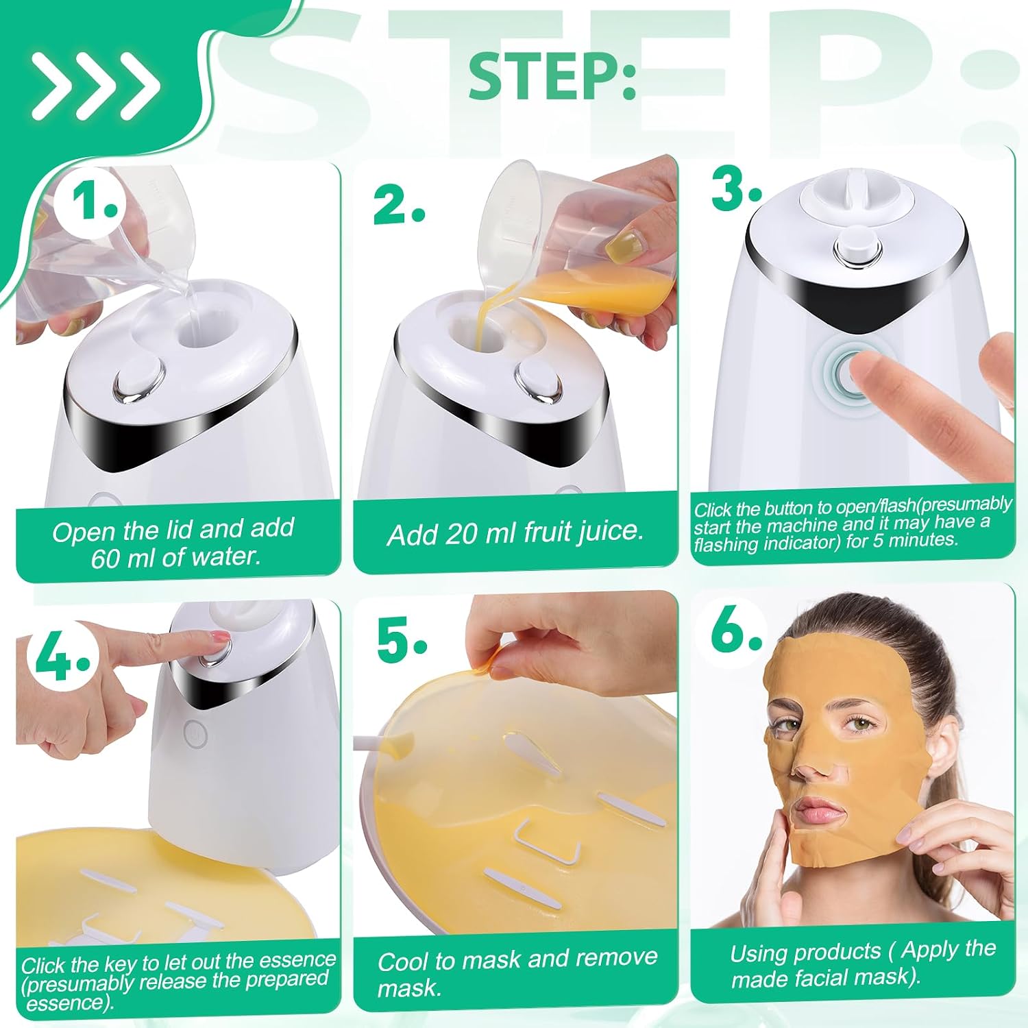 Face Mask Maker - Automatic Face Mask Maker Machine with Collagen,DIY Fruit Vegetable Face Mask Maker,Home Making Beauty Facial SPA,Gifts for Women Girls
