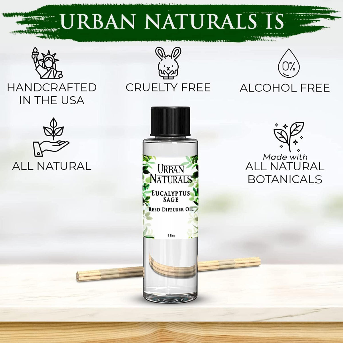 Urban Naturals Eucalyptus & Sage Oil Reed Diffuser Refill