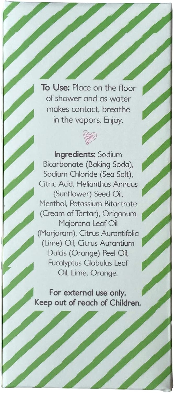 Shower Steamer, Eucalyptus Mint Shower Bomb, Cold and Sinus Relief, Natural Menthol Vapors.