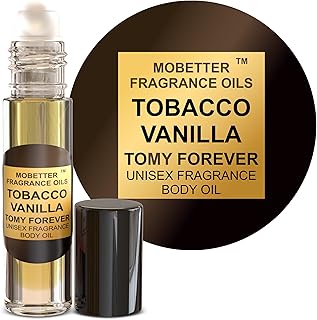 Tobacco Vanilla Unisex Body Oil (10ml Roll On), for Women and Men, Strong, Long Lasting, Travel Size, Oriental Spicy Fragrance