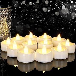 5plots Flameless Candles, 100Pcs Tea Lights Candles Battery Operated, Flameless Tealight Candles, Electric Tea Lights Votive Candles - No Flickering, White - 1.5" x 1.25"