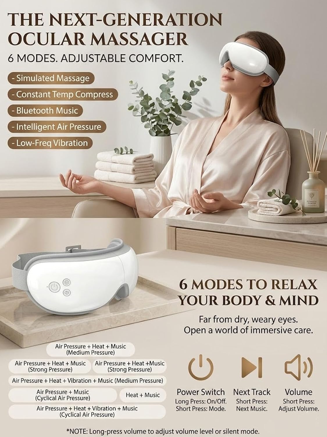Steam Therapy for The Eyes, Beminda Eye Steam Therapy Pro, Sustained 42°C Steam Therapy, 10 Minutes A Day, Hands-Free, Nano Mist Warm Compress for Eye (Steam Therapy Pro)