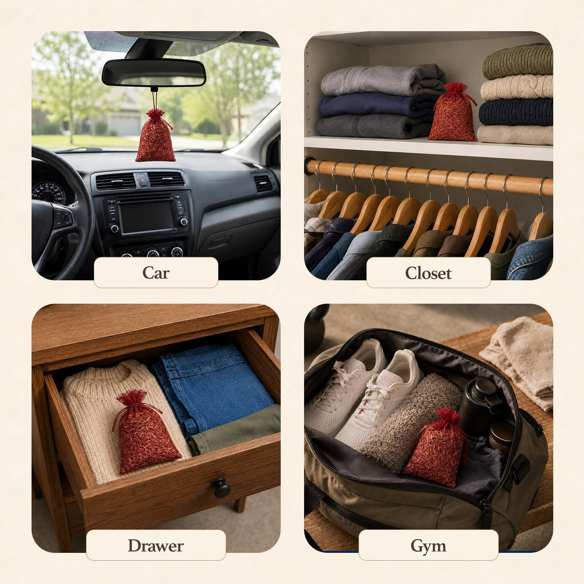 HOUNDSBAY Cedar Sachets for Drawers and Closets