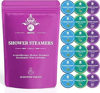Shower Steamers Aromatherapy Gifts for Women&Men, 18-Pack Organic Eucalyptus Lavender Mint Essential Oil Shower Bombs, Self Care Stress Relief Birthday or Appreciation Gifts for Mom/Dad/Wife/Friends