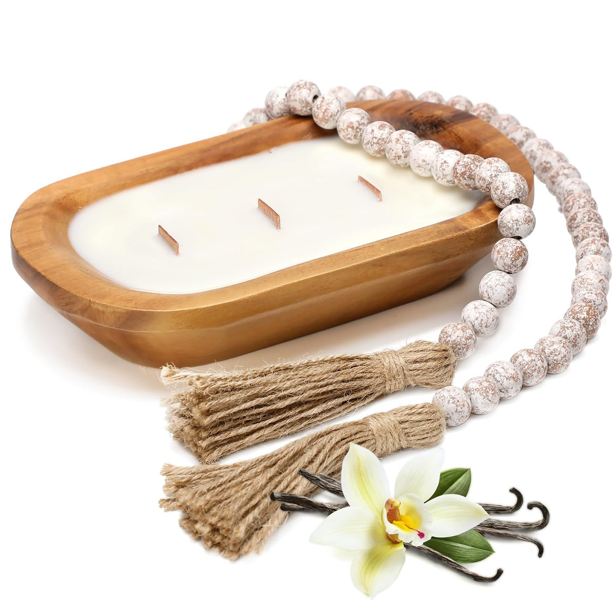 Wooden Bowl Candle 10 Inch