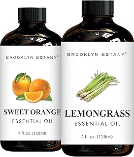 Brooklyn Botany Sweet Orange & Lemongrass Essential Oils – 4 Fl Oz (Pack of 2) – 100% Pure & Natural – Energizing & Cleansing Aromatherapy Blend
