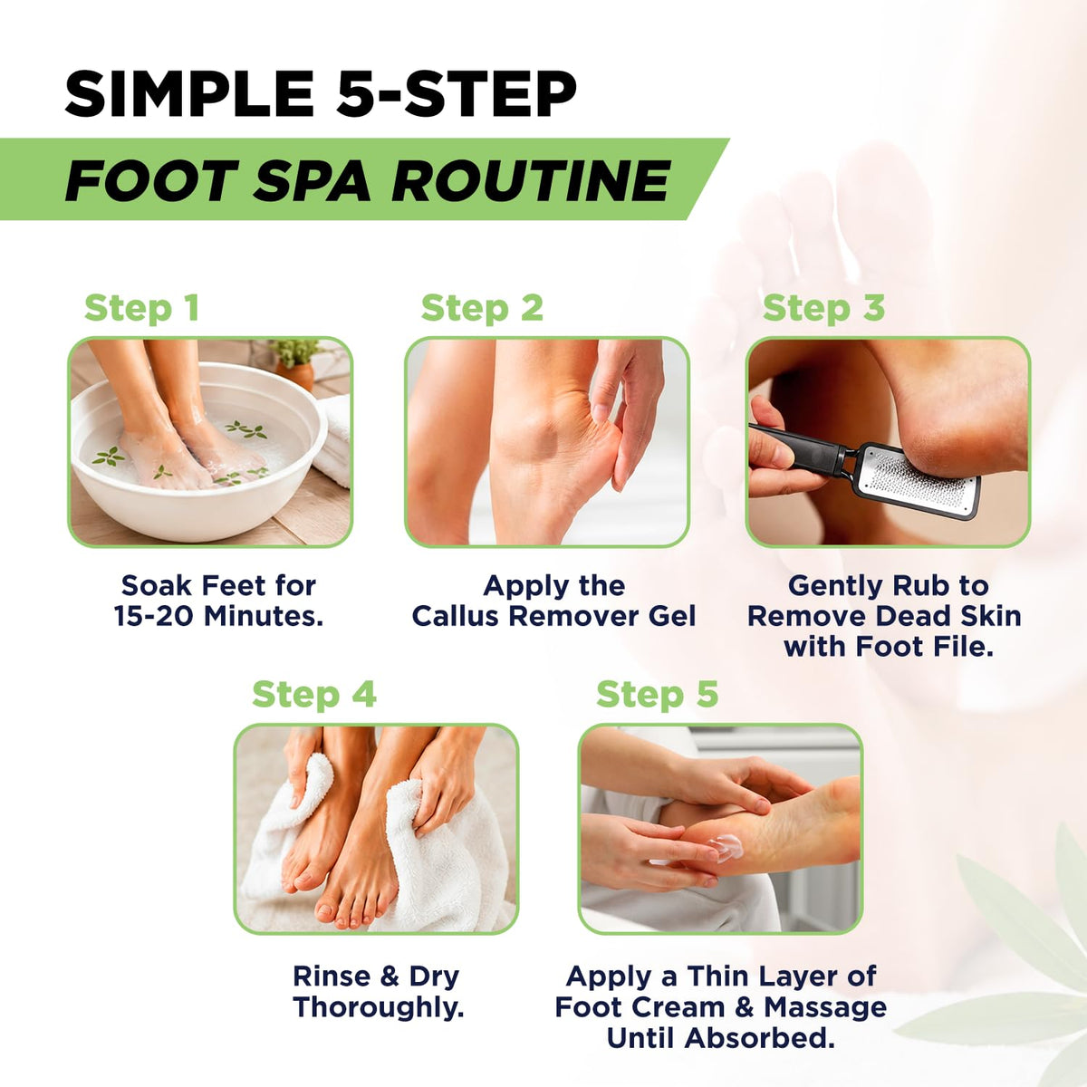 Tea Tree Callus Remover Gel &amp; Foot Soak, Foot Cream for Dry Cracked Feet
