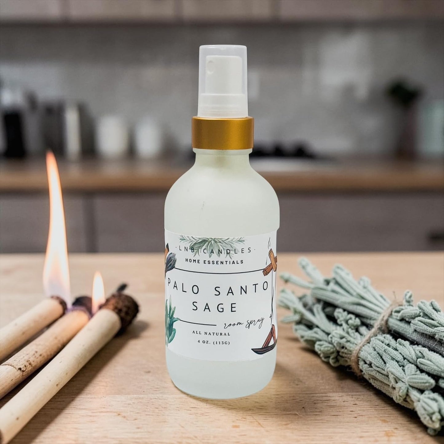 Room Spray Palo Santo & Sage – Air Freshener & Linen Spray – Woodsy Fresh Cleanse Scent – Strong Long Lasting Home Fragrance – Essential Oils – Made in USA