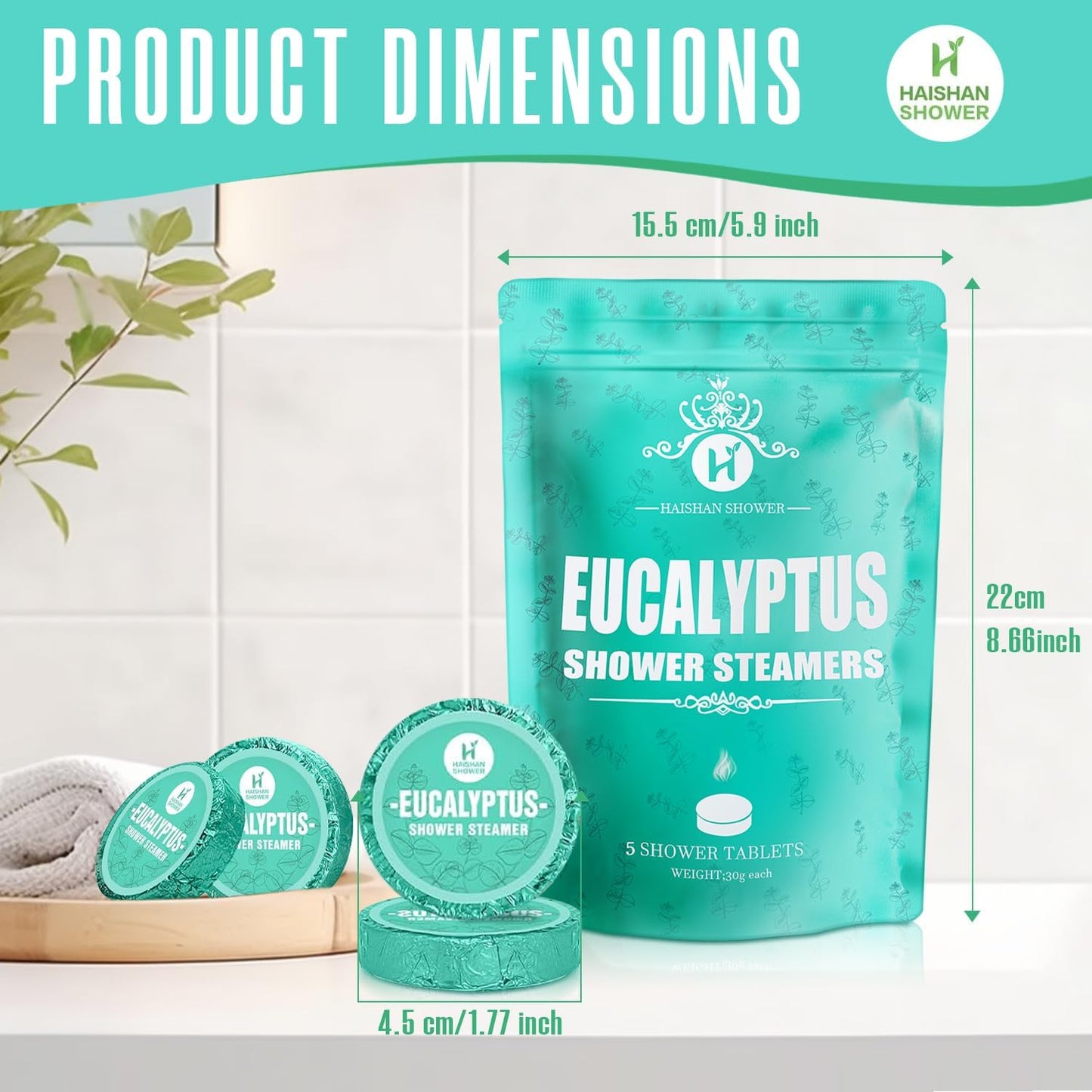 Shower Steamers Aromatherapy, Fathers Day Gift for Dad Husband from Wife Daughter, Organic Eucalyptus & Mint Essential Oil, 5-Pack Shower Bombs Birthday Gifts for Women Men Wife, Relaxation Home SPA
