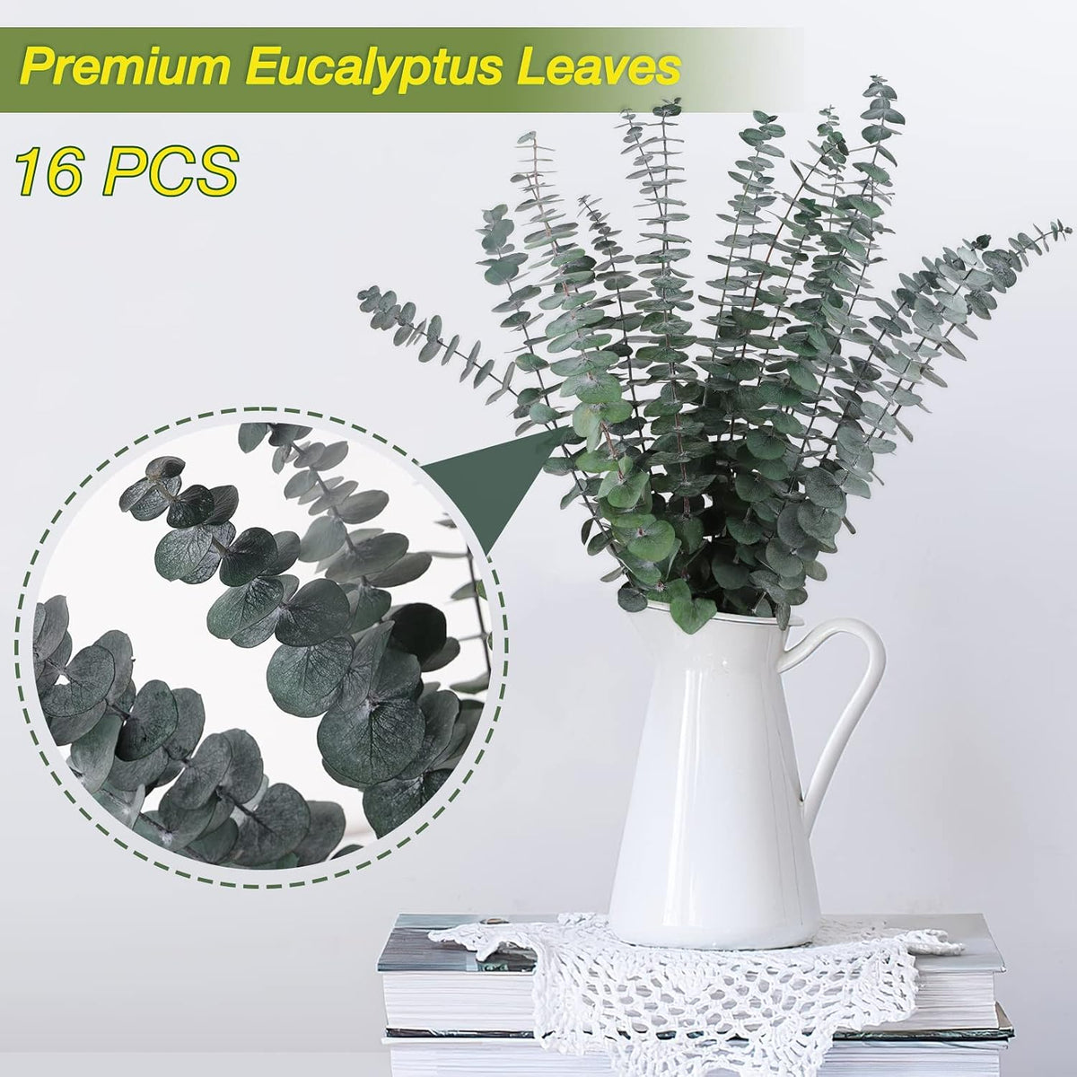 16 Pcs Dried Eucalyptus Stems for Shower Hanging