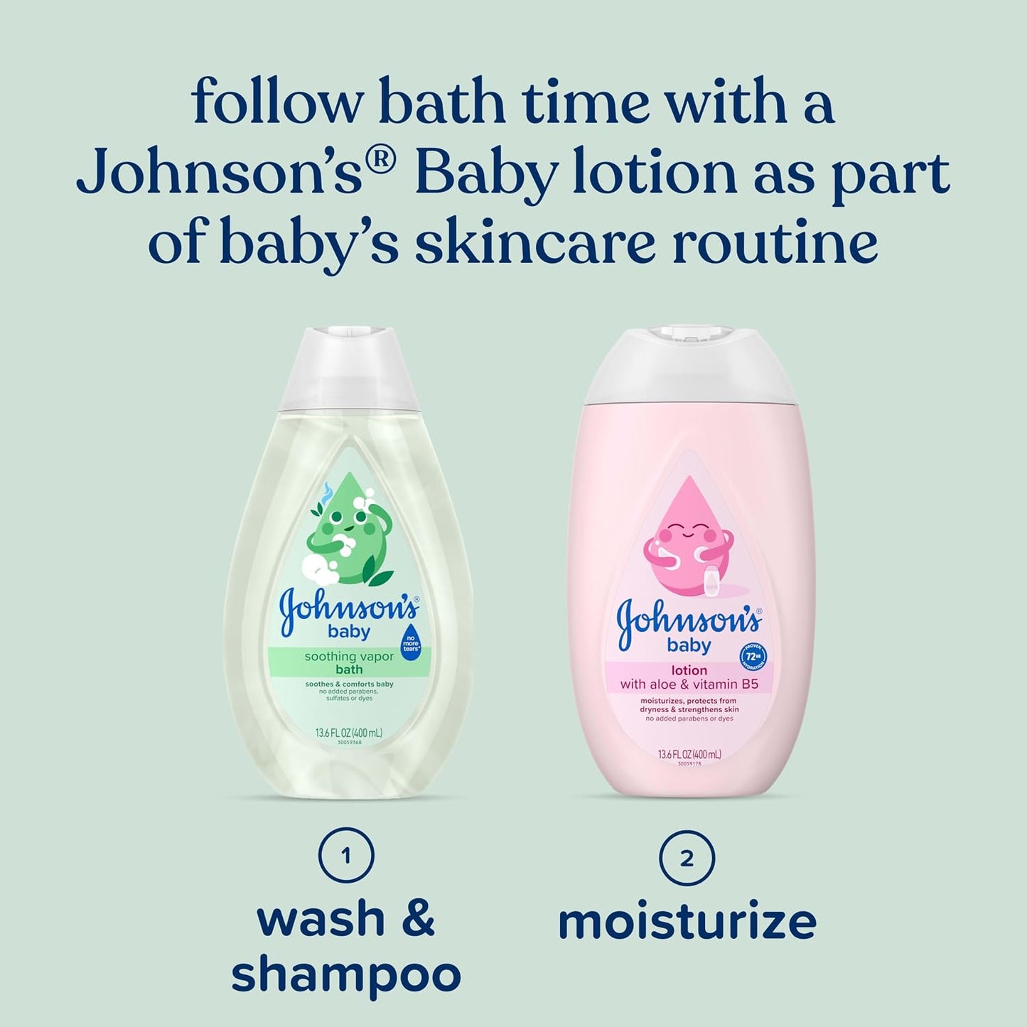 Johnson's Baby Soothing Vapor Bath with Calming Aromas to Relax Babies, Gentle No More Tears Formula, Soothes & Comforts Baby, Hypoallergenic, No Added Parabens, Sulfates & Dyes, 13.6 fl. oz