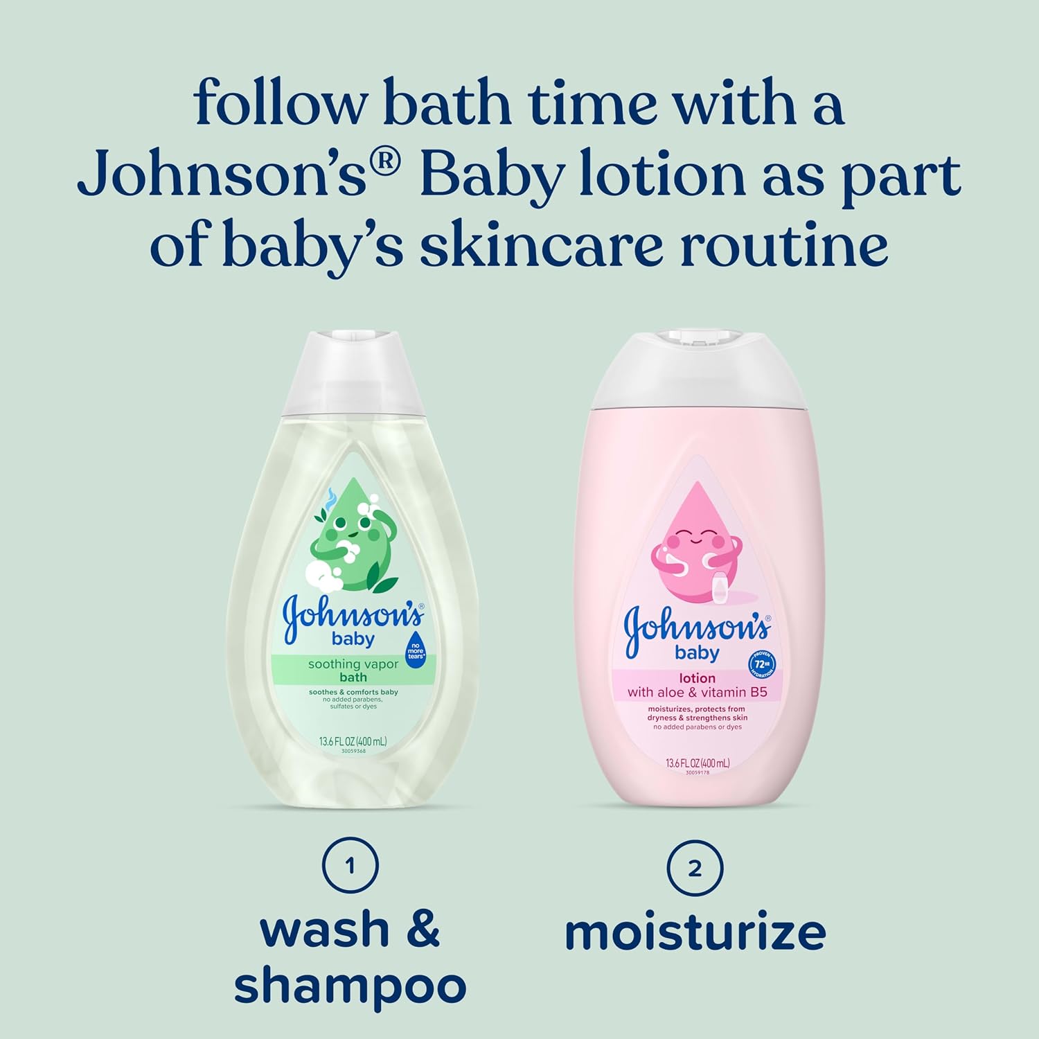 Johnson's Baby Soothing Vapor Bath with Calming Aromas to Relax Babies, Gentle No More Tears Formula, Soothes & Comforts Baby, Hypoallergenic, No Added Parabens, Sulfates & Dyes, 13.6 fl. oz