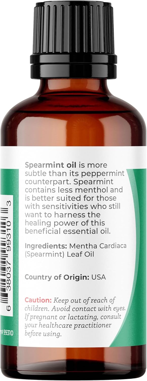 Viva Doria Spearmint Essential Oil, 100% Pure, Natural Spearmint Essential Oil, Undiluted, for Aromatherapy | Food Grade, 30 mL (1 Fluid Ounce)