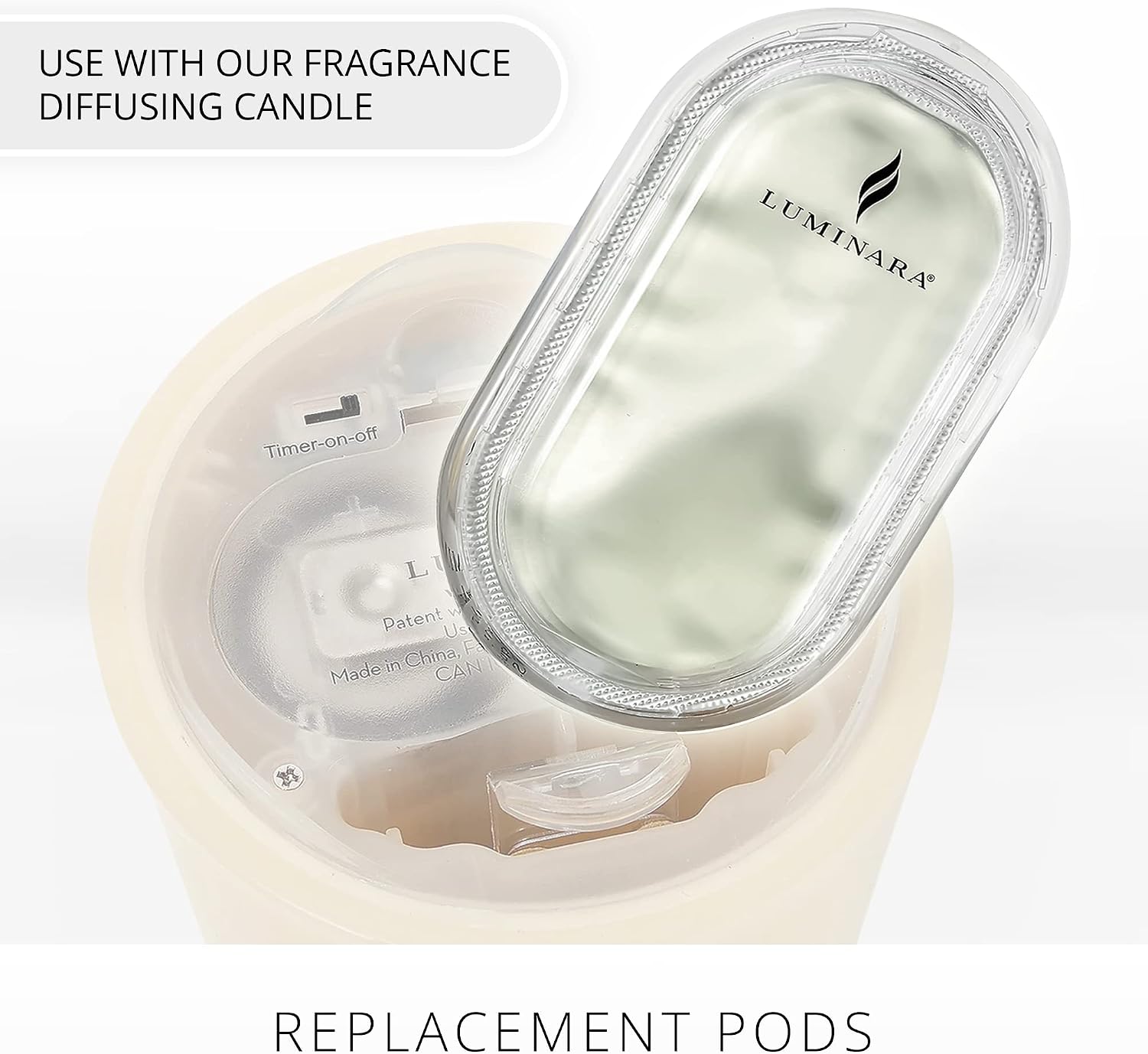 Luminara Fragrance Diffusing Pods, Set of 3 (Sea Mineral Mist), Natural Home Scent Refills, Air Purifying Reed Diffuser Alternative for Room Ambiance