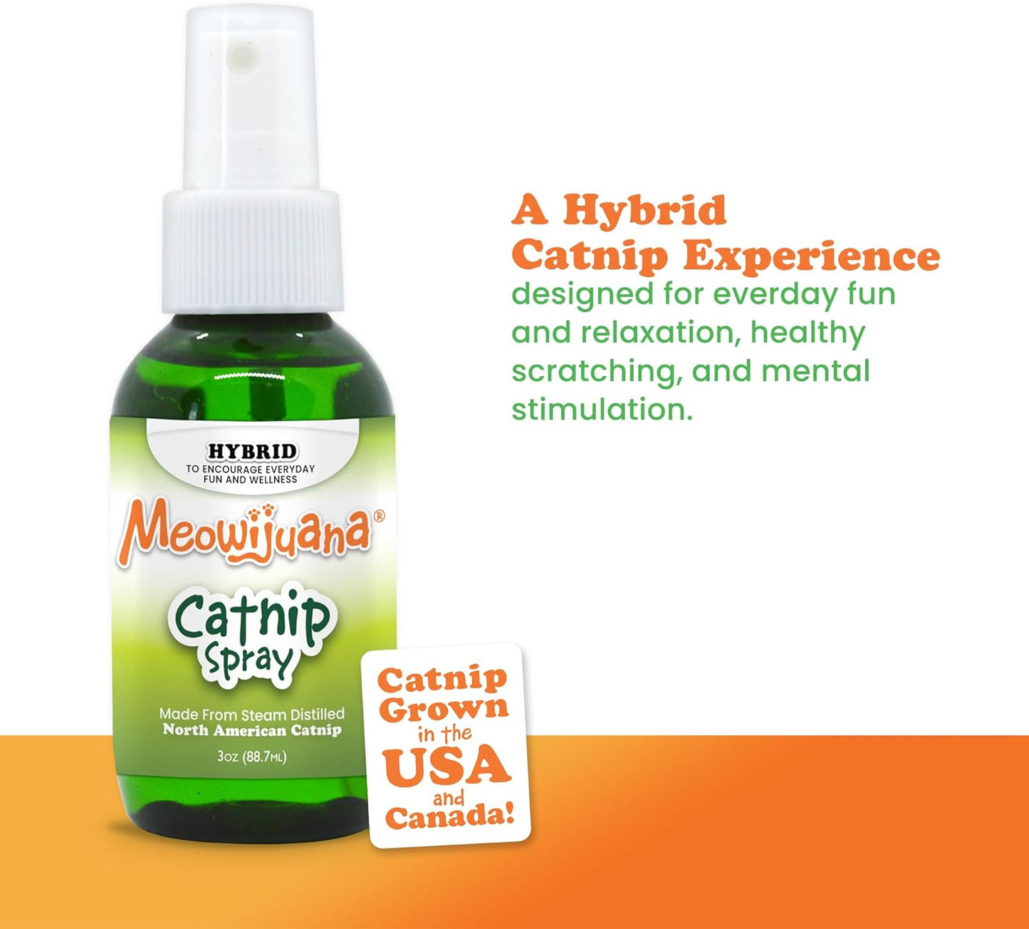 Meowijuana Premium Catnip Spray - 3 oz. | High Potency Formula | Natural Formula for Pet Owners & Multi-Cat Households | Enhance Playtime & Relaxation | Perfect for New Cat Owners