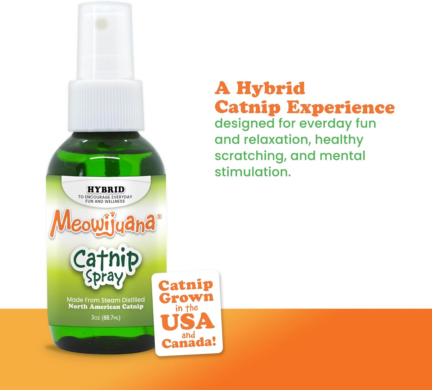 Meowijuana Premium Catnip Spray - 3 oz. | High Potency Formula | Natural Formula for Pet Owners & Multi-Cat Households | Enhance Playtime & Relaxation | Perfect for New Cat Owners