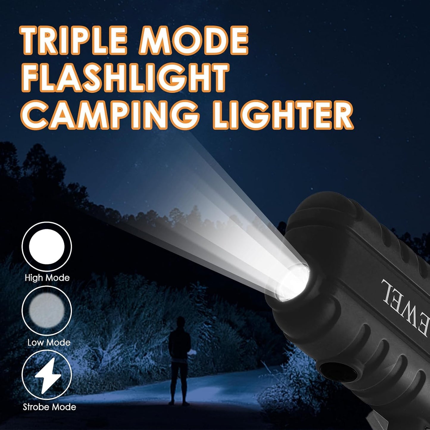 DEWEL Rechargeable Electric Arc Lighter, Waterproof USB C Lighter with LED Battery Display, Flashlight, and 360° Flexible Extendable Neck, Perfect for Candle, Camping, and Outdoor Adventure