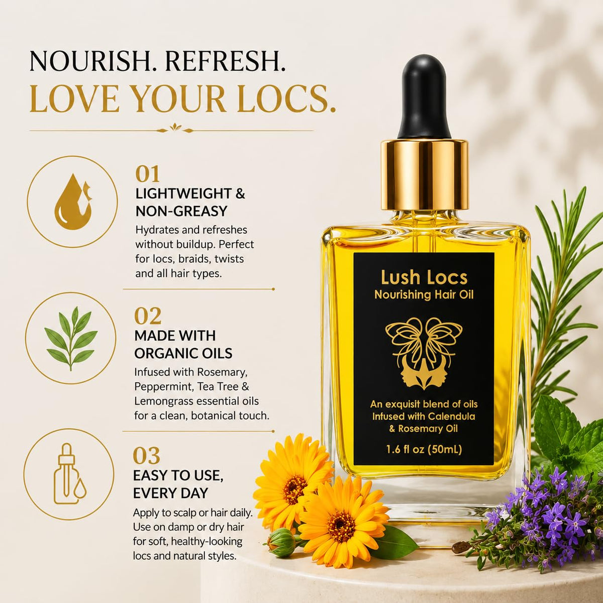 NVLX LABS Rosemary Hair Oil for Locs