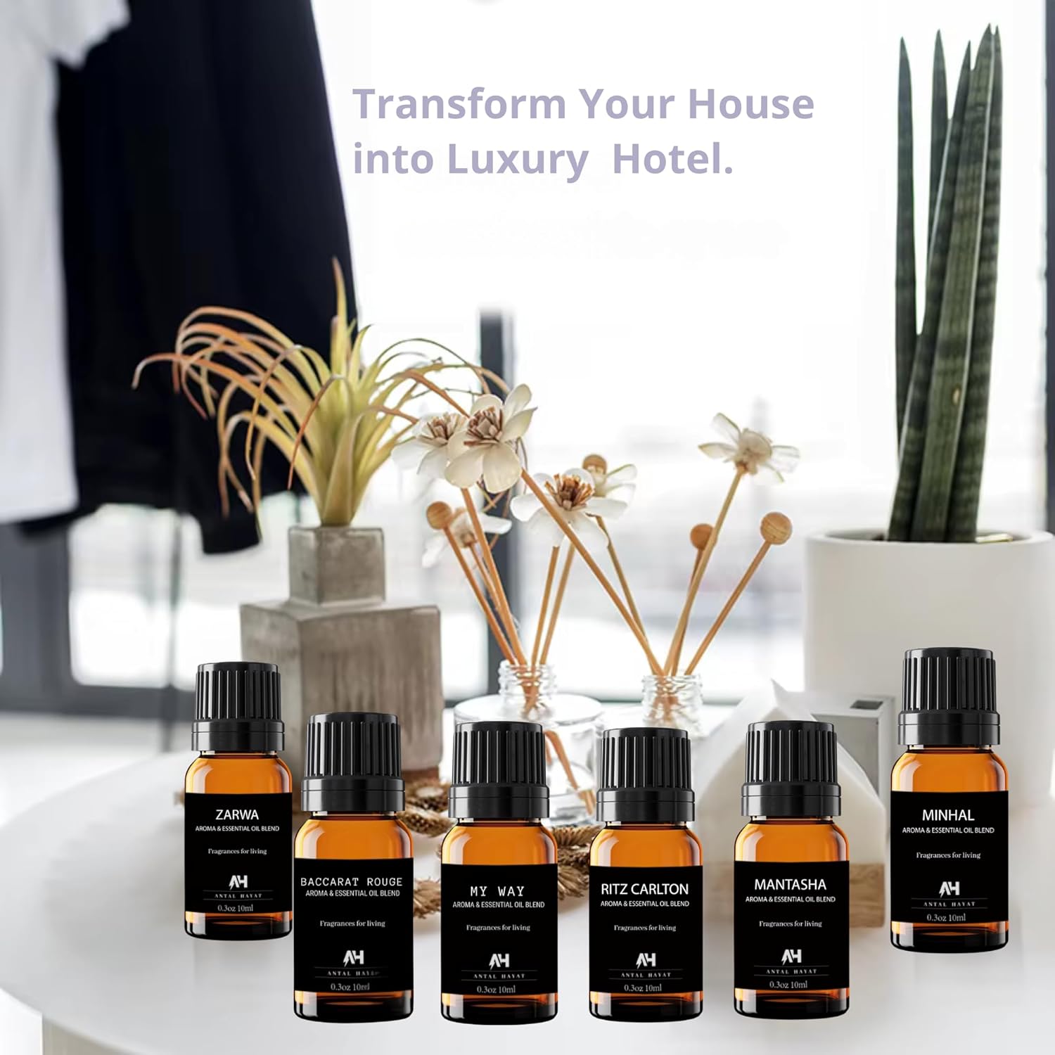 Hotel Diffuser Oil Oriental 10ml – Inspired by One&Only The Palm Dubai – Jasmine, Cedarwood, Musk – Hotel Scent Oil for Diffusers – Aromatherapy Fragrance for Home & Office