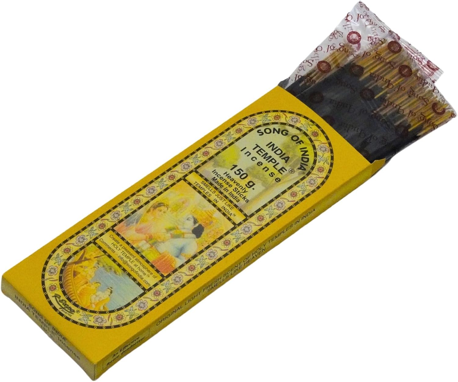 Song of India - India Temple Incense Sticks. 120 Stick Package. 150 Grams