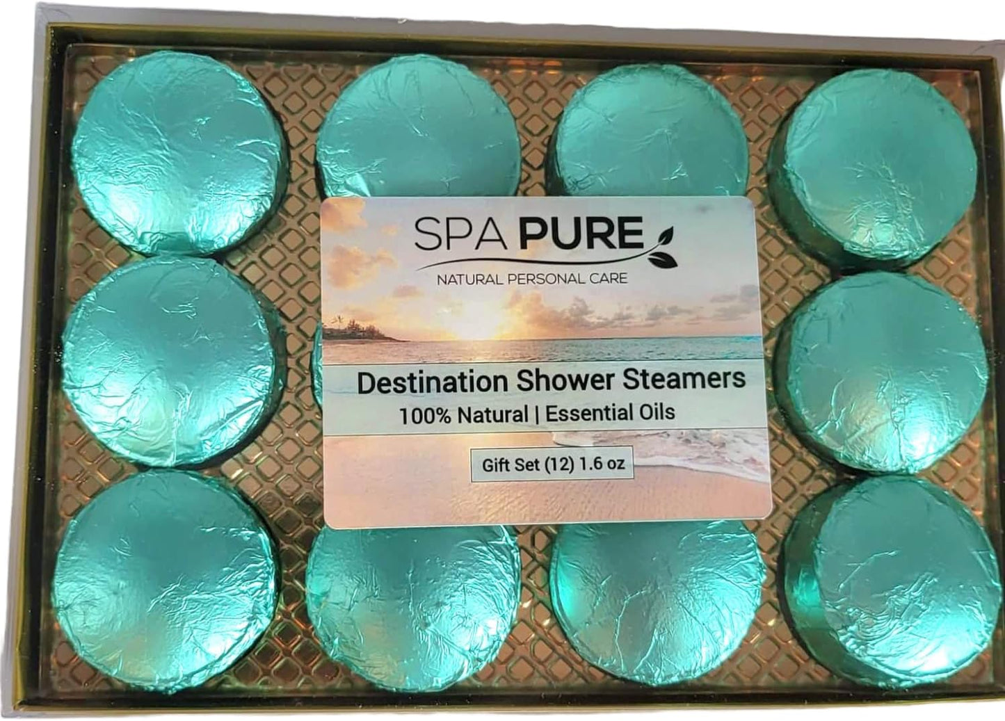 Spa Pure Aromatherapy Shower Bombs: Destination Shower Steamers, Rejuvenating New Scents, Tablets, Bomb, Bath Melts for Women, Men, All Natural (12 Count) Pack of 1 20.0 ounces