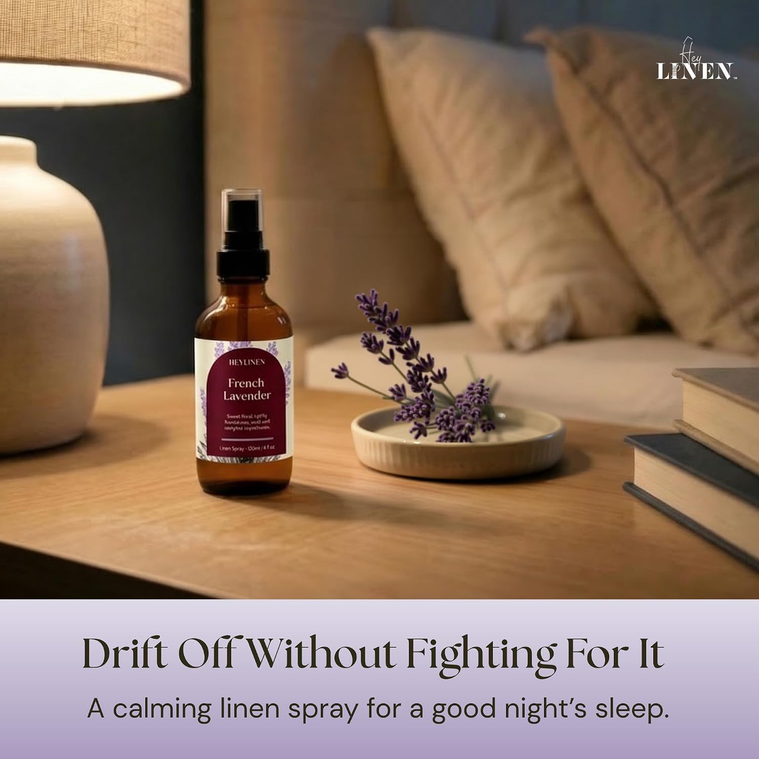 French Lavender Linen Spray | Sleep Aromatherapy Made with Lavender Essential Oil | Fabric Freshener for Beddings Pillows Towels and Bedroom | 4 fl oz