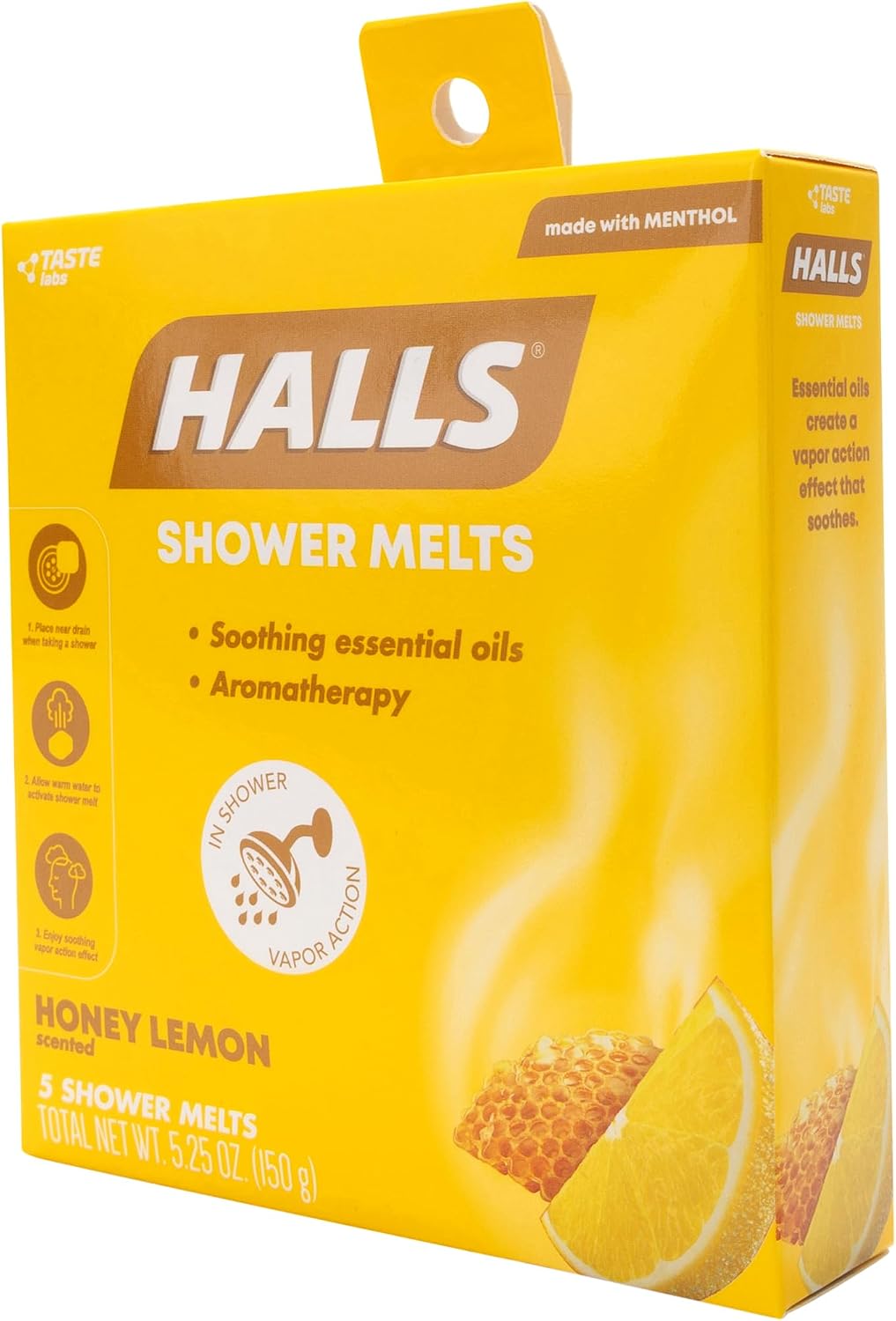 Halls Soothing Shower Melts 5 Pack - Honey Lemon Scented Aromatherapy Shower Steamers with Essential Oils