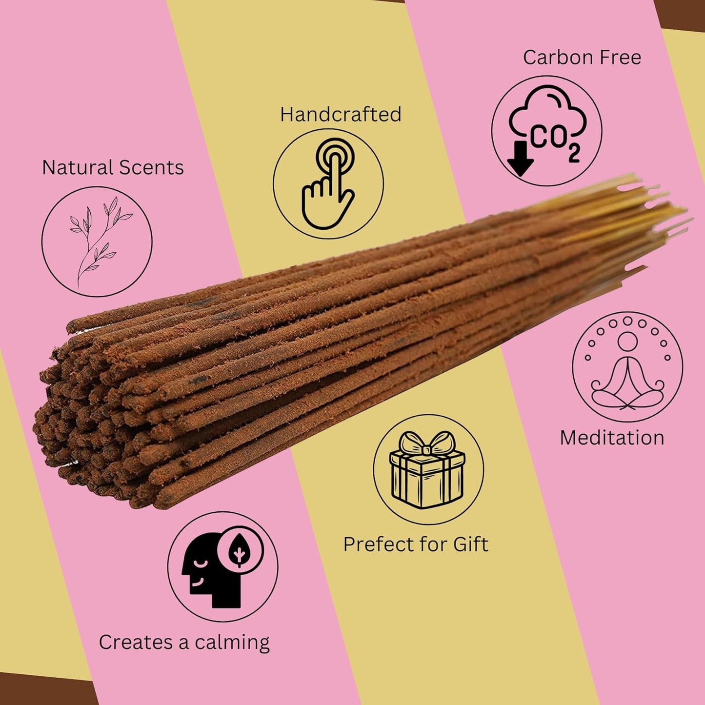 Bless-Frankincense-and-Myrrh 100%-Natural-Handmade-Hand-Dipped-Incense-Sticks Organic-Chemicals-Charcoal-Free Purification-Relaxation-Positivity-Yoga-Meditation Best-Woods-Scent (100 Sticks (5.25 OZ))