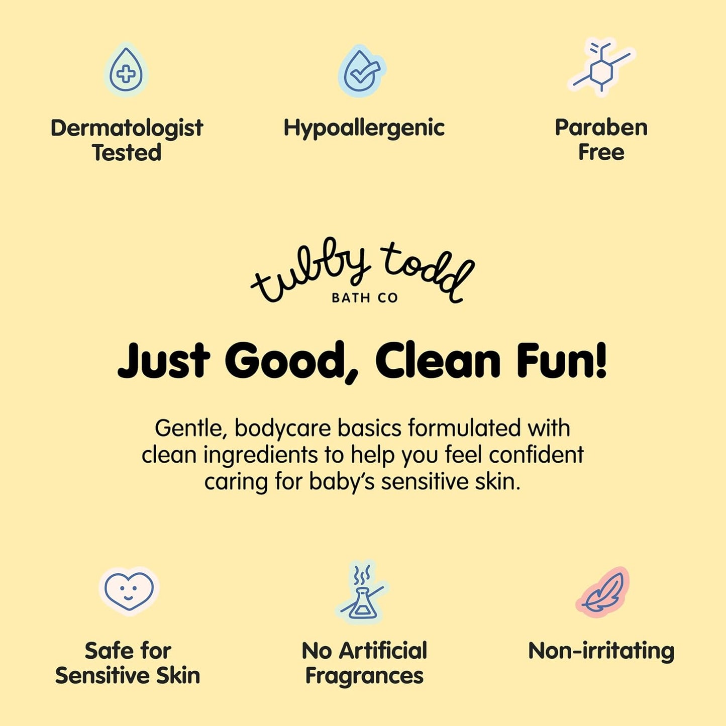 TUBBY TODD Bubble Bath for Kids, Toddlers & Babies - Hypoallergenic, Non-Irritating Sensitive Skin Bubble Bath - 2 Pack, 25 fl oz & 8 fl oz - Lavender Rosemary