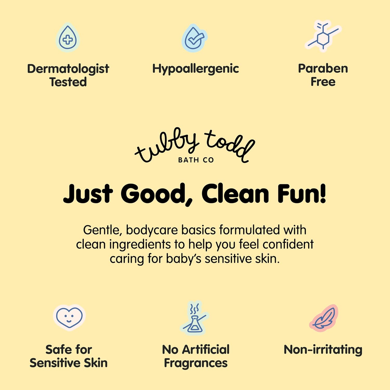 TUBBY TODD Bubble Bath for Kids, Toddlers & Babies - Hypoallergenic, Non-Irritating Sensitive Skin Bubble Bath - 2 Pack, 25 fl oz & 8 fl oz - Fragrance Free
