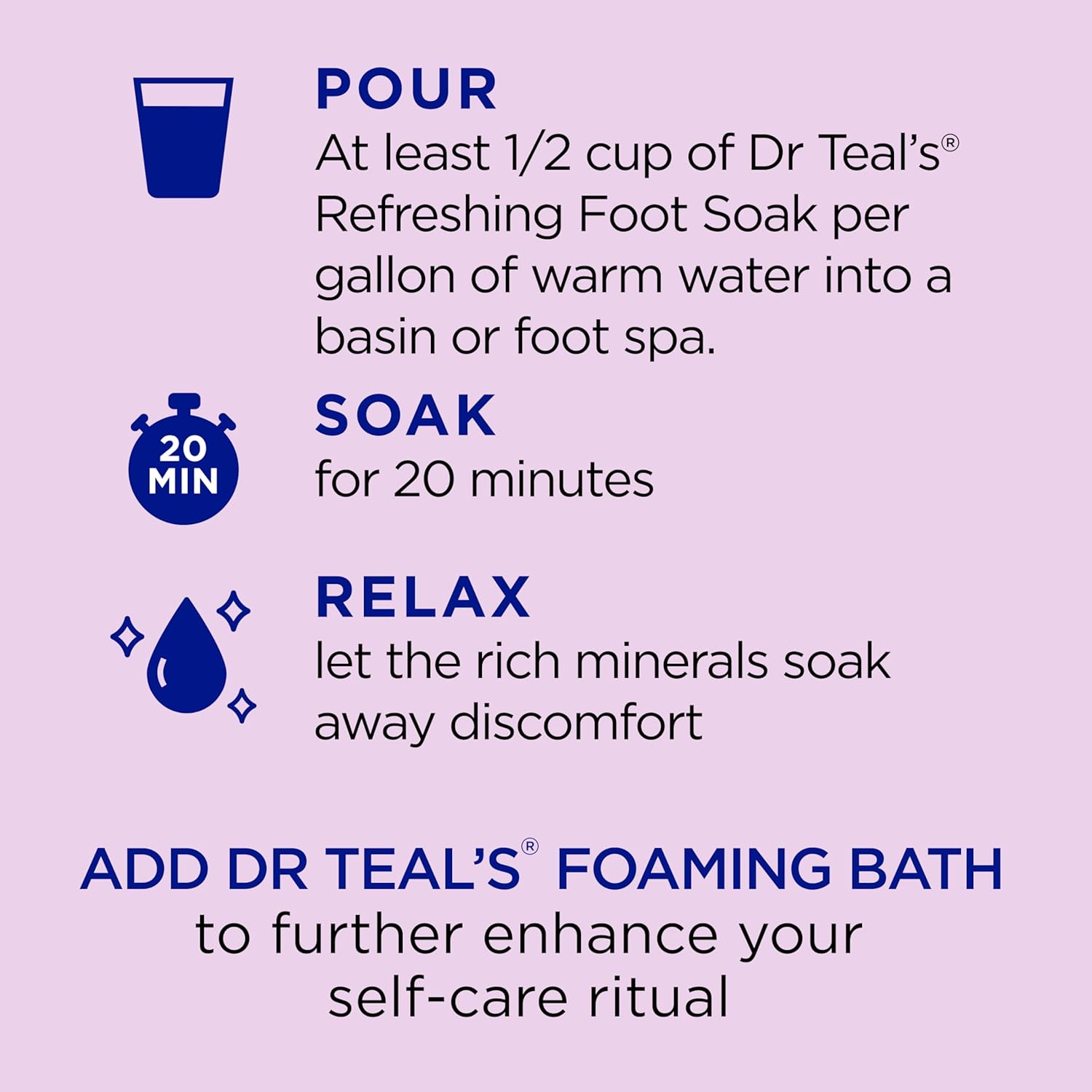 Dr Teal’s Foaming Bath with Pure Epsom Salt, Soothe & Sleep with Lavender, 34 Ounces (Packaging May Vary)