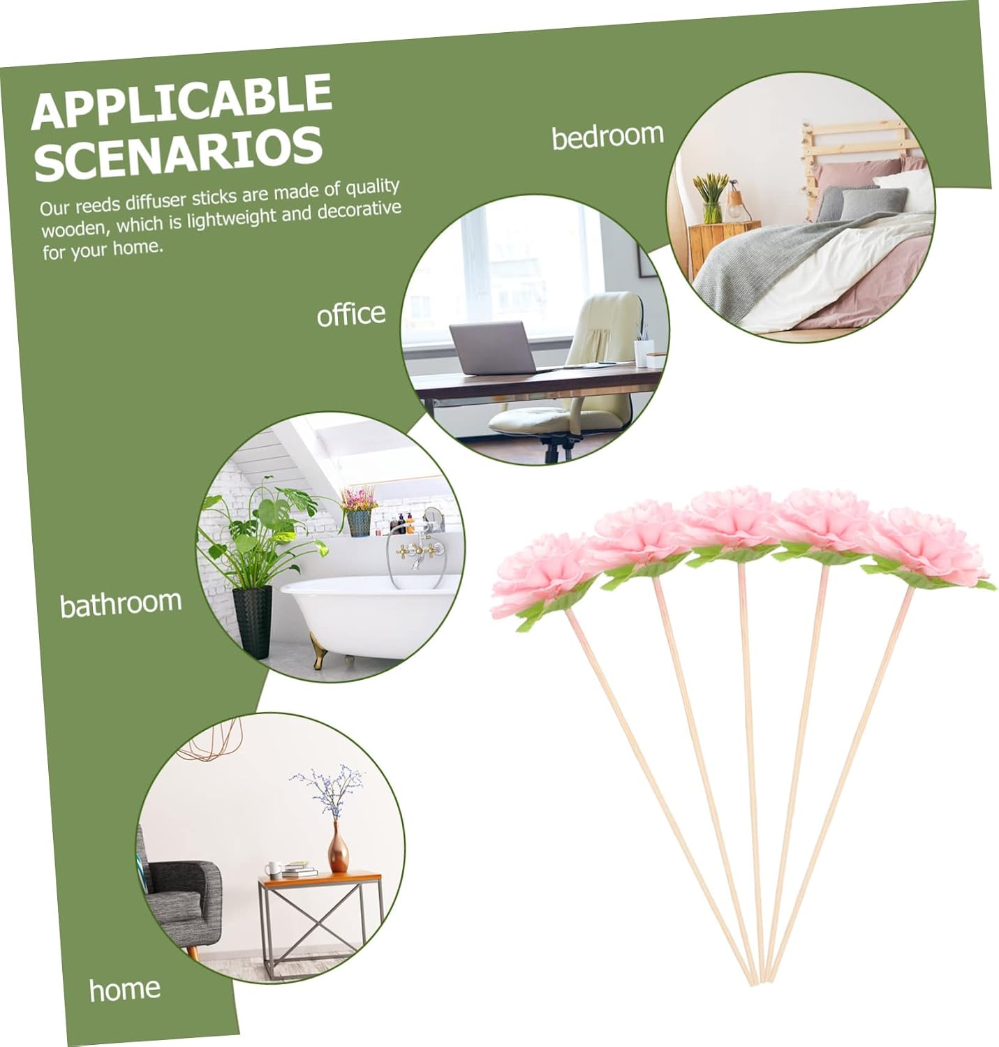 Aromatherapy Diffuser Reed Flowers Decorative Rattan Sticks for Home and Office Scented Oil Diffuser Refill 10 Inch Aromatic Flower Sticks Set